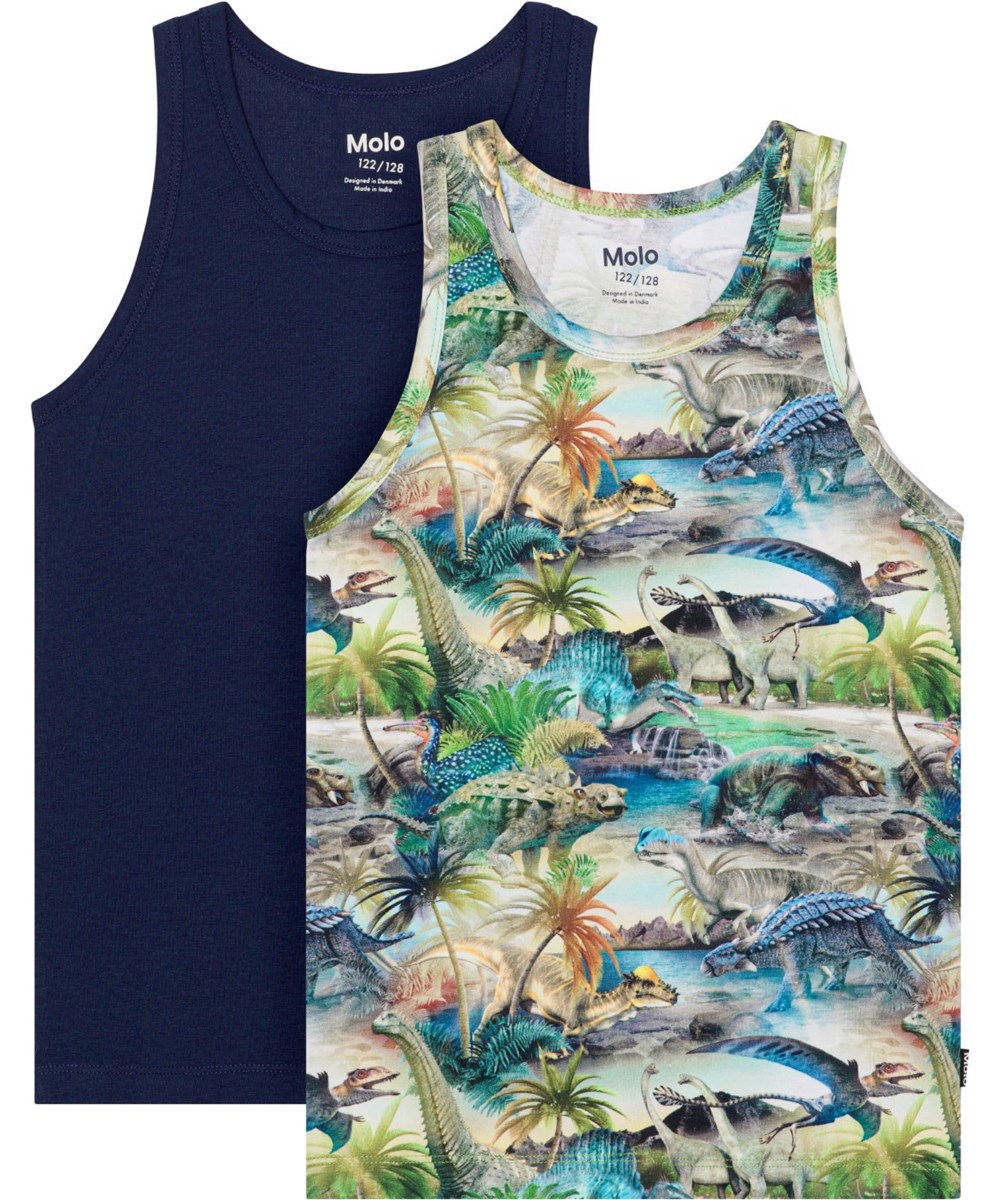Jayden 2-pack - Dino Universe - 2er-Pack Öko-Unterhemden