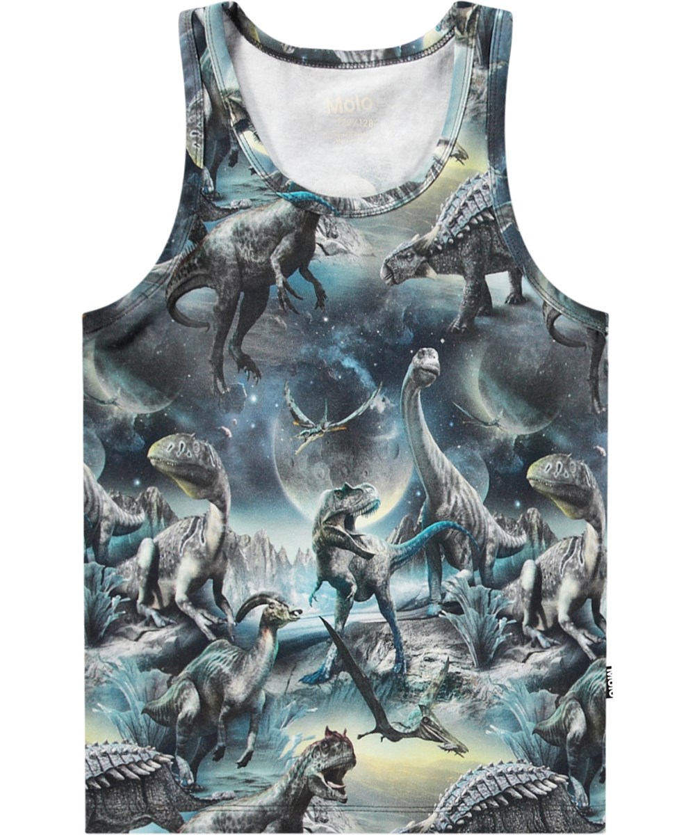 Jayden 2-pack - Dinos Calm - 2er-Pack Tanktops aus Öko-Baumwolle mit Dinosaurier-Print.