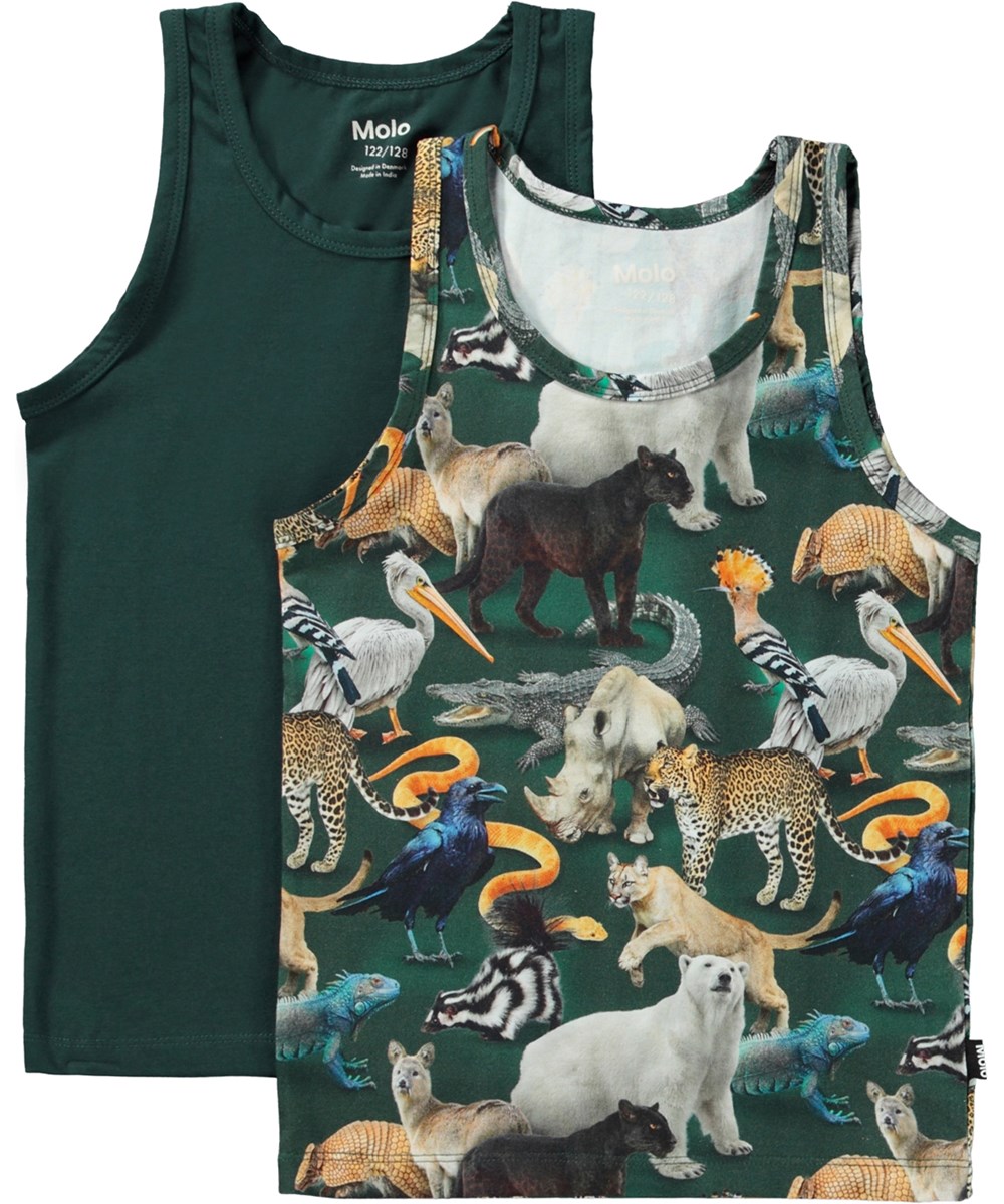 Jayden 2-pack - Ponderosa Mix - 2er-Pack Tanktops aus Öko-Baumwolle mit Tiermuster