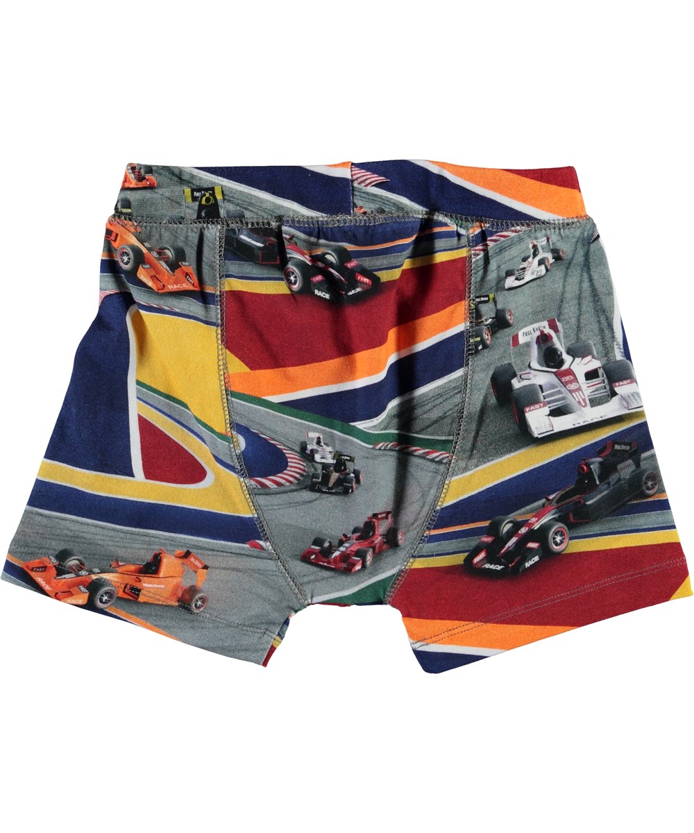 Jon - Full Speed - Öko-Boxershorts mit Rennwagen