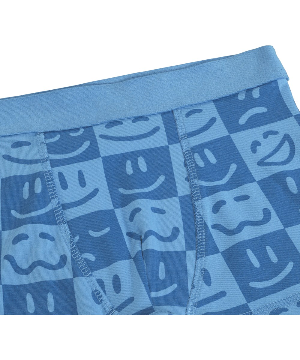 Justin 2-pack - Blue Vibes - 2er-Pack blaue Boxershorts für Kinder aus Öko-Baumwolle für Kinder