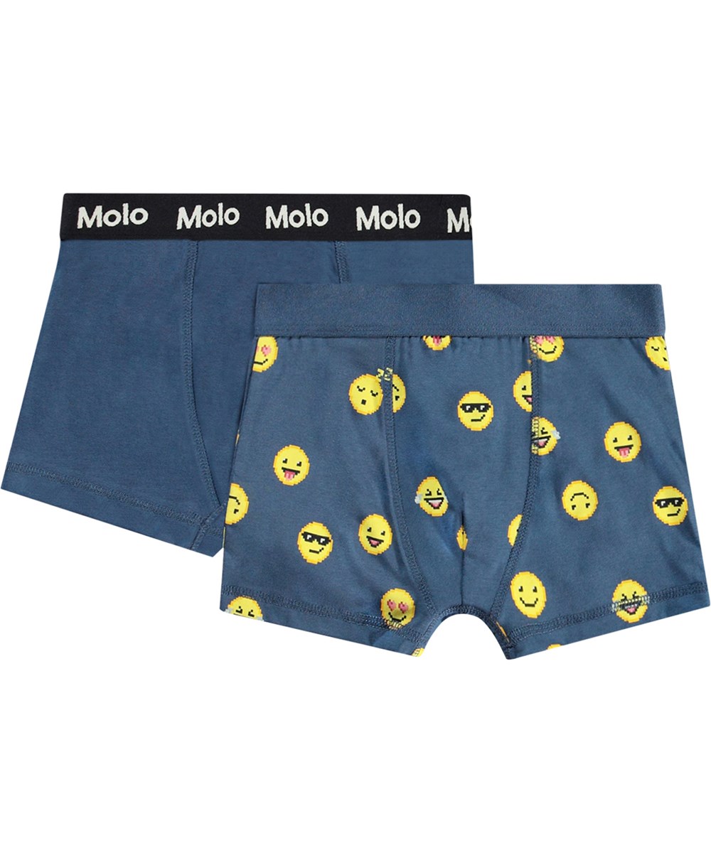 Justin 2-pack - Calm Pixels - 2er-Pack Boxershorts aus Öko-Baumwolle mit Emoji-Druck.