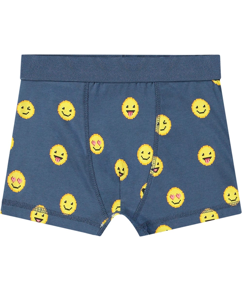 Justin 2-pack - Calm Pixels - 2er-Pack Boxershorts aus Öko-Baumwolle mit Emoji-Druck.