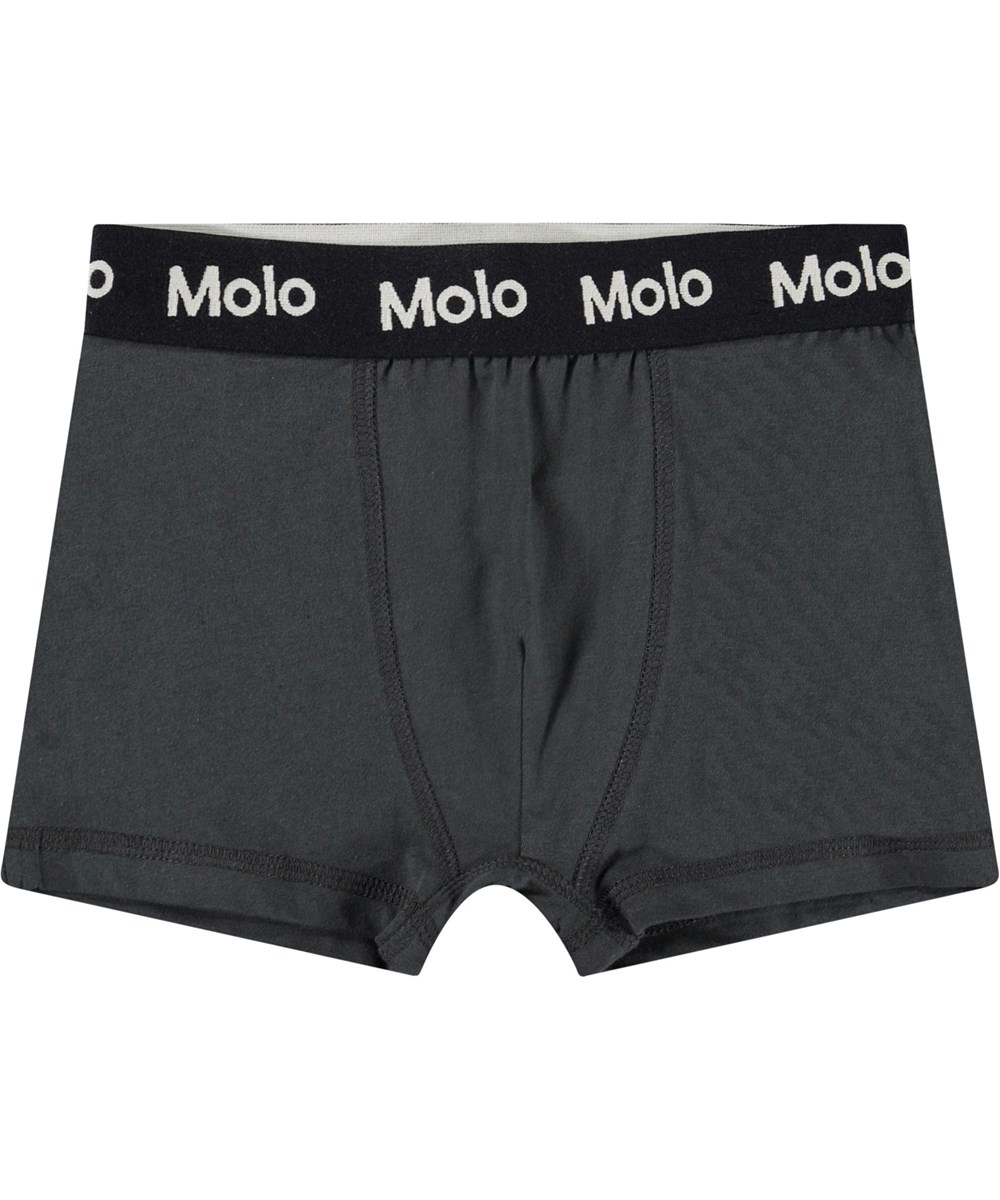 Justin 2-pack - Football Black - 2er-Pack Boxershorts für Kinder aus weicher Öko-Baumwolle.