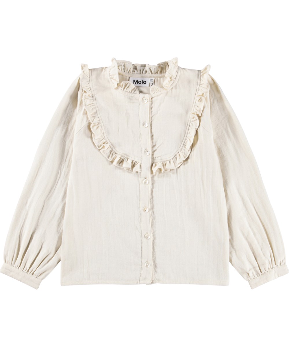 Rayna - Summer Sand - Off-White Kinderhemd aus Öko-Baumwolle