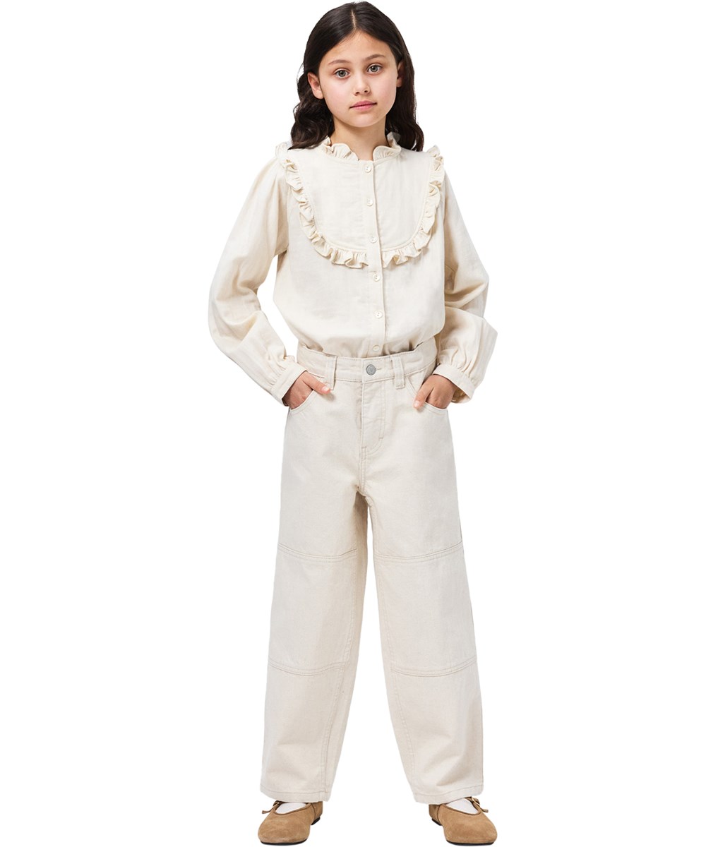 Rayna - Summer Sand - Off-White Kinderhemd aus Öko-Baumwolle