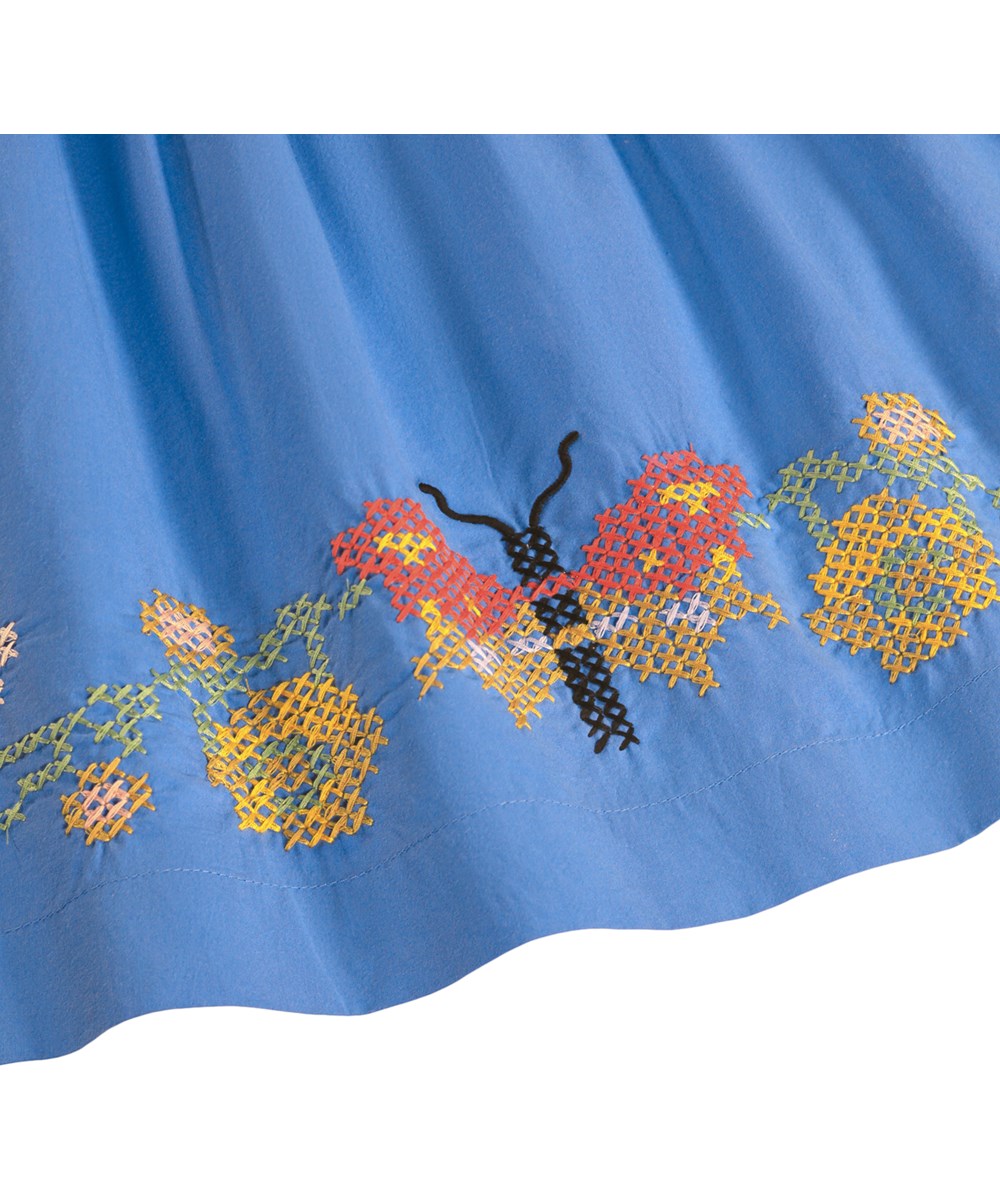 Rosalyn - Blue Flower - Blaue Baumwollbluse für Kinder