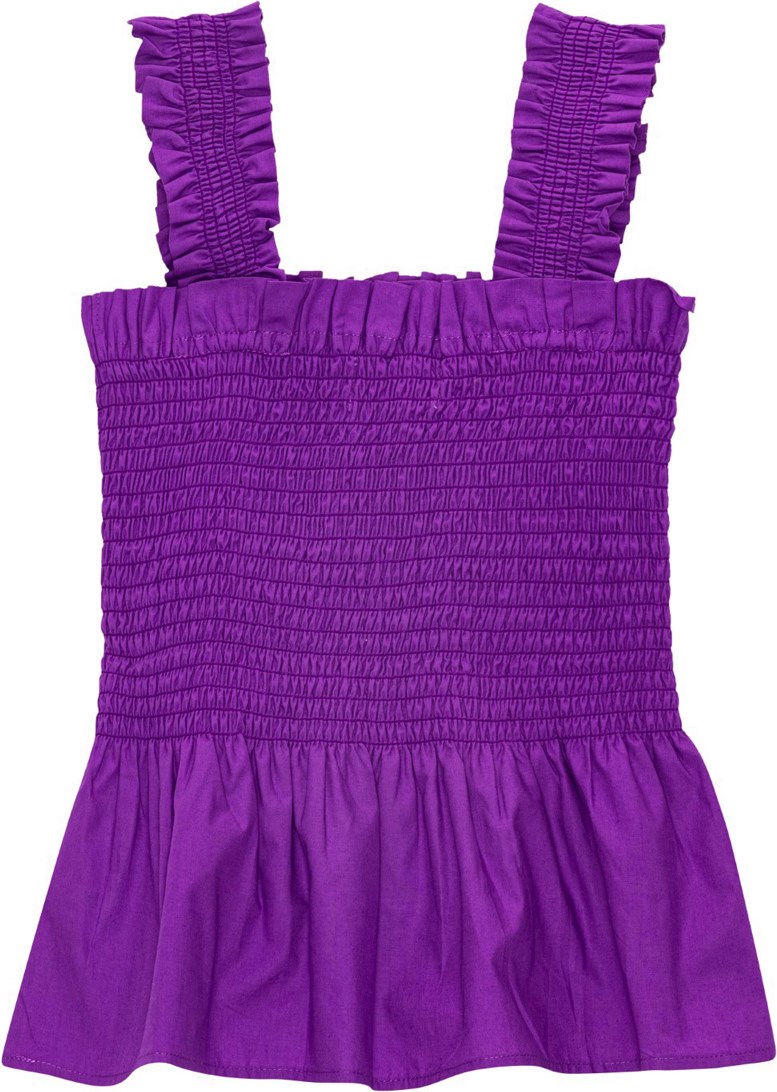 Rosine - Purple Dusk - Lila Top aus Öko-Baumwolle mit Smok.