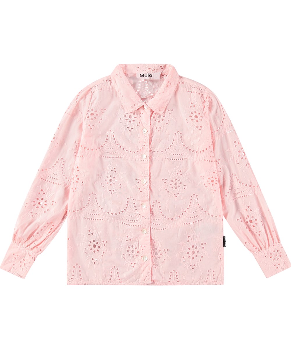 Runa - Candy Floss - Taubiges Rosa aus Öko-Baumwolle mit Lochstickerei