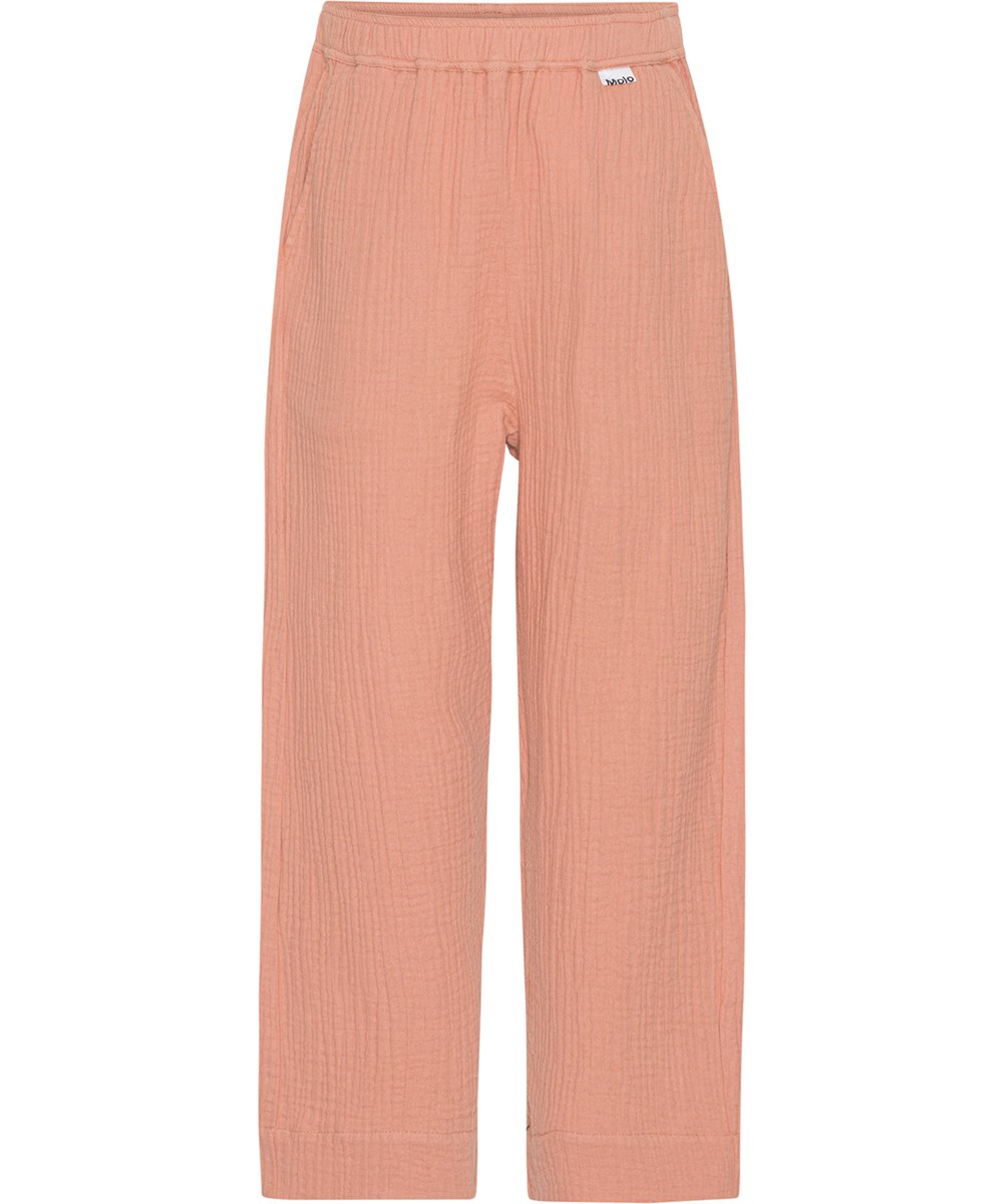 Adelyn - Muted Rose - Weite rosafarbene Hose aus Baumwoll-Musselin