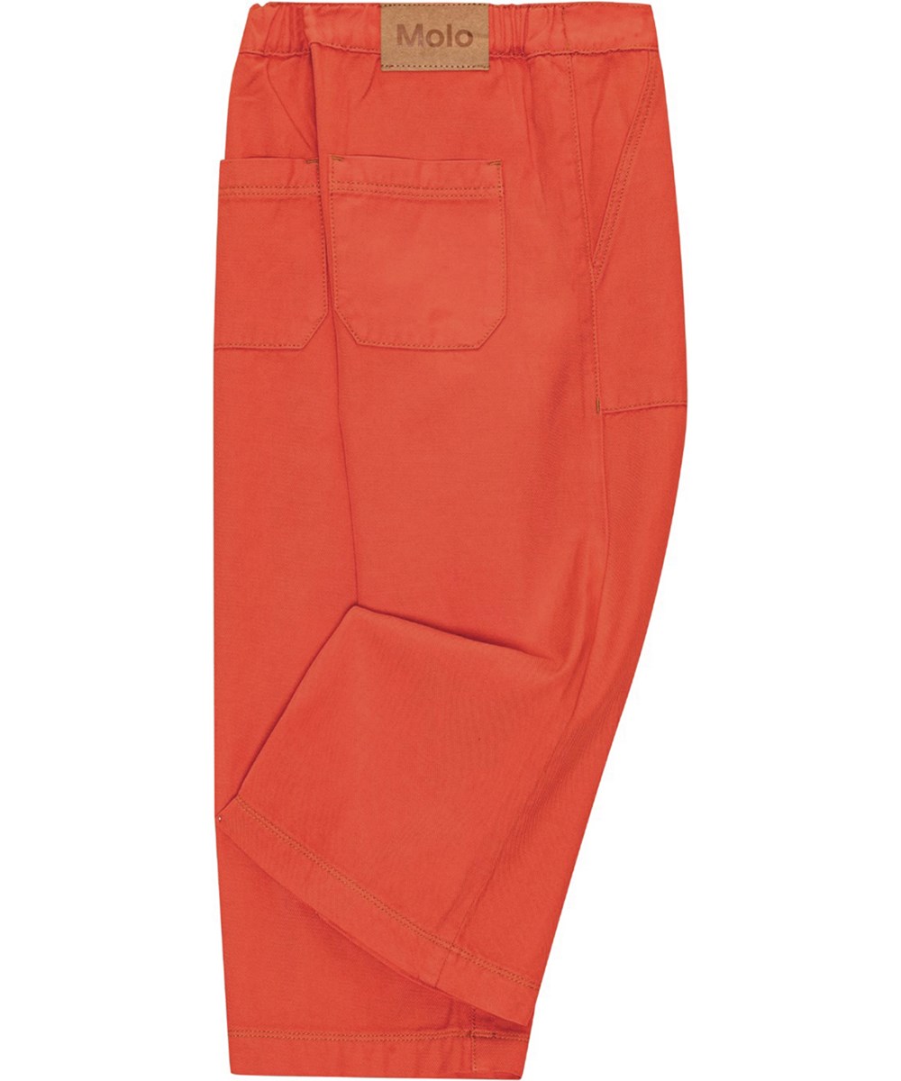 Adelyna - Red Clay - Weite rote Hose mit Reißverschluss und Druckknopfverschluss