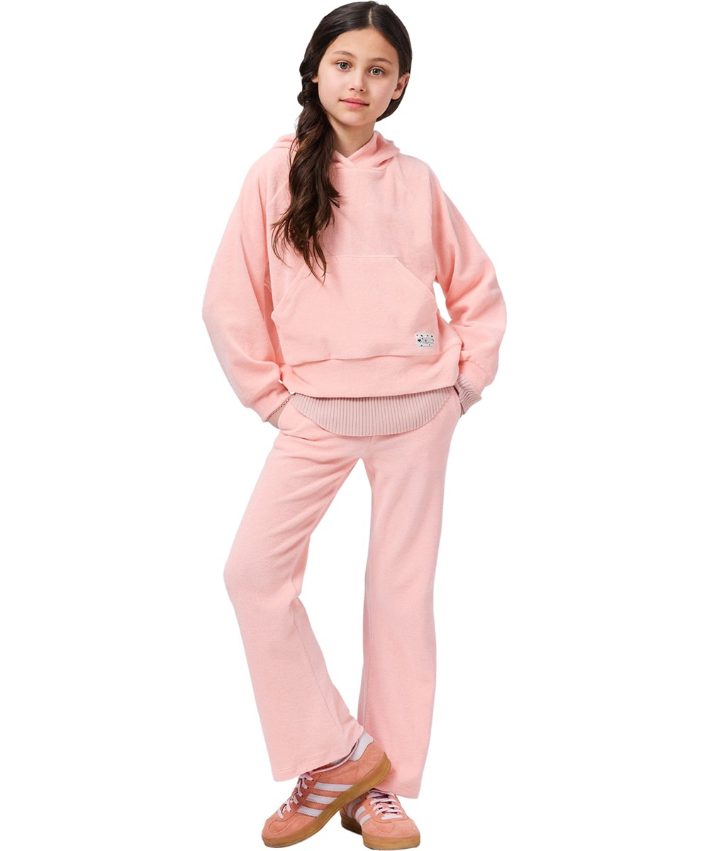 Adoria - Peach Bud - Rosa Hosen für Kinder aus Bio-Baumwollvelours