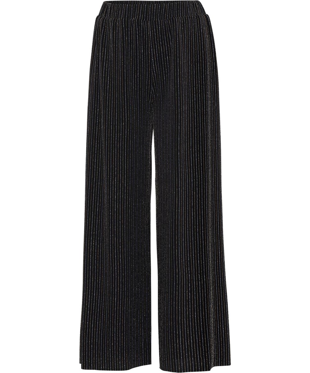 Adoria - Shimmer Stripe - Schwarze lose Hose mit goldenen Streifen