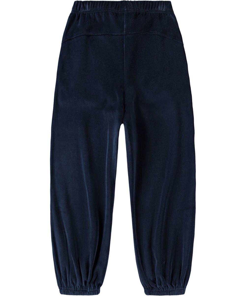 Adriana - Galaxy Blue - Dunkelblaue Samthose für Kinder aus weicher Baumwolle.