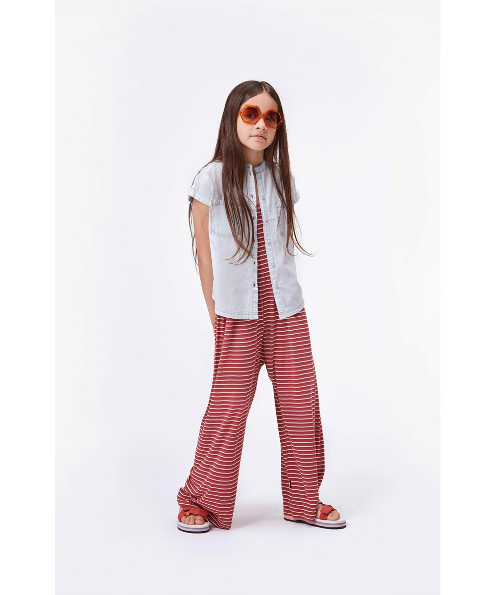 Aeisha - Narrow Bossa Rose - Rote und rosa gestreifter Hosenanzug