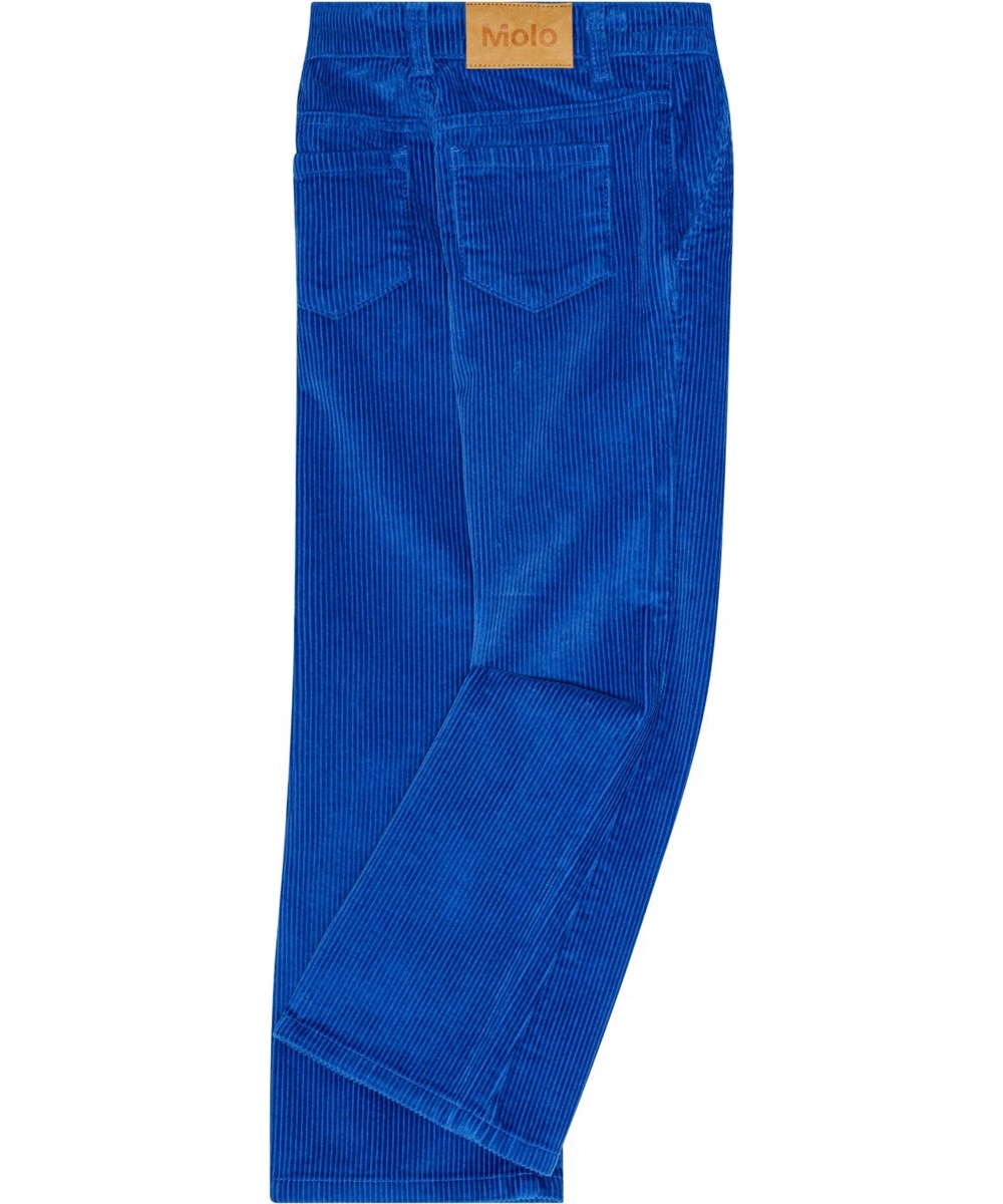 Aida - Lapis Blue - Weiche marineblaue Baumwoll-Samt-Hose mit ausgestellter Silhouette.