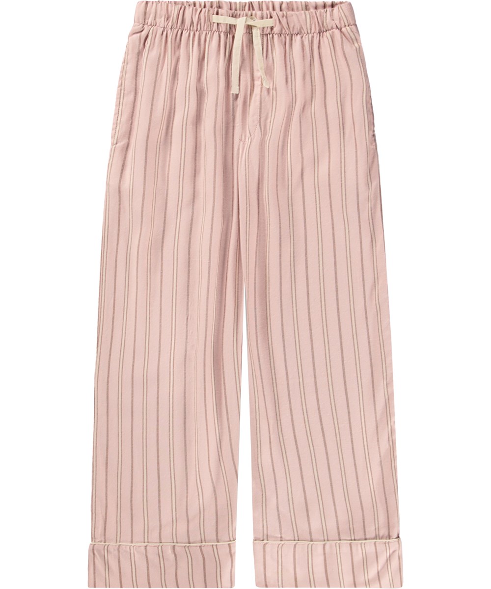 Ala - Blush Bean Stripe - Rosa Pyjamahose für Kinder mit Streifen