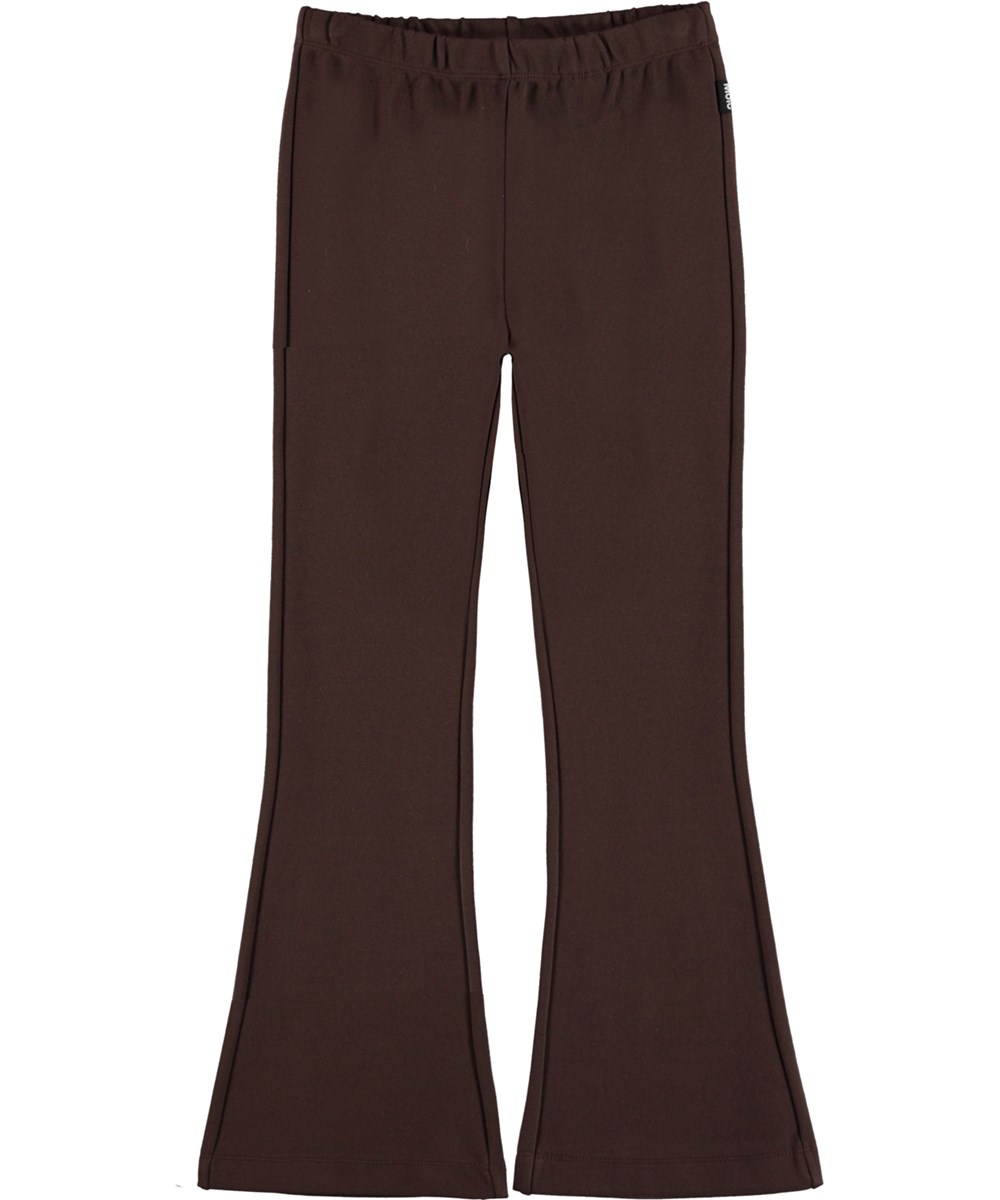 Alba - Deep Oak - dunkelbraune Hose mit leichtem Schlag