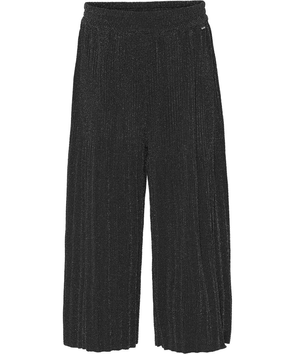 Aldora - Space Grey - Schwarze Culotte-Hose mit Glitzer