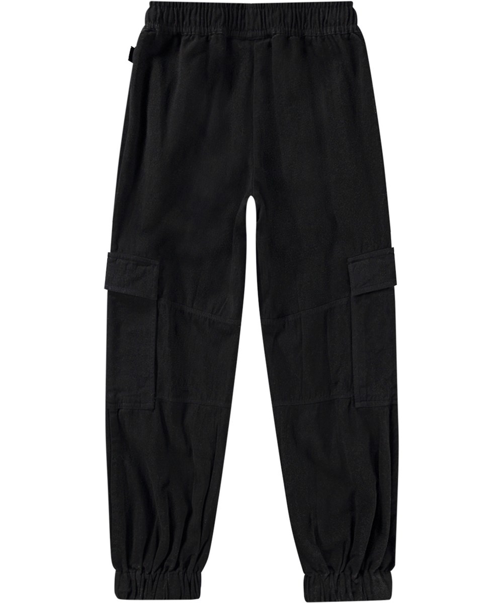 Aliki - Black - Stylische schwarze Cargohosen aus Öko-Baumwolle.