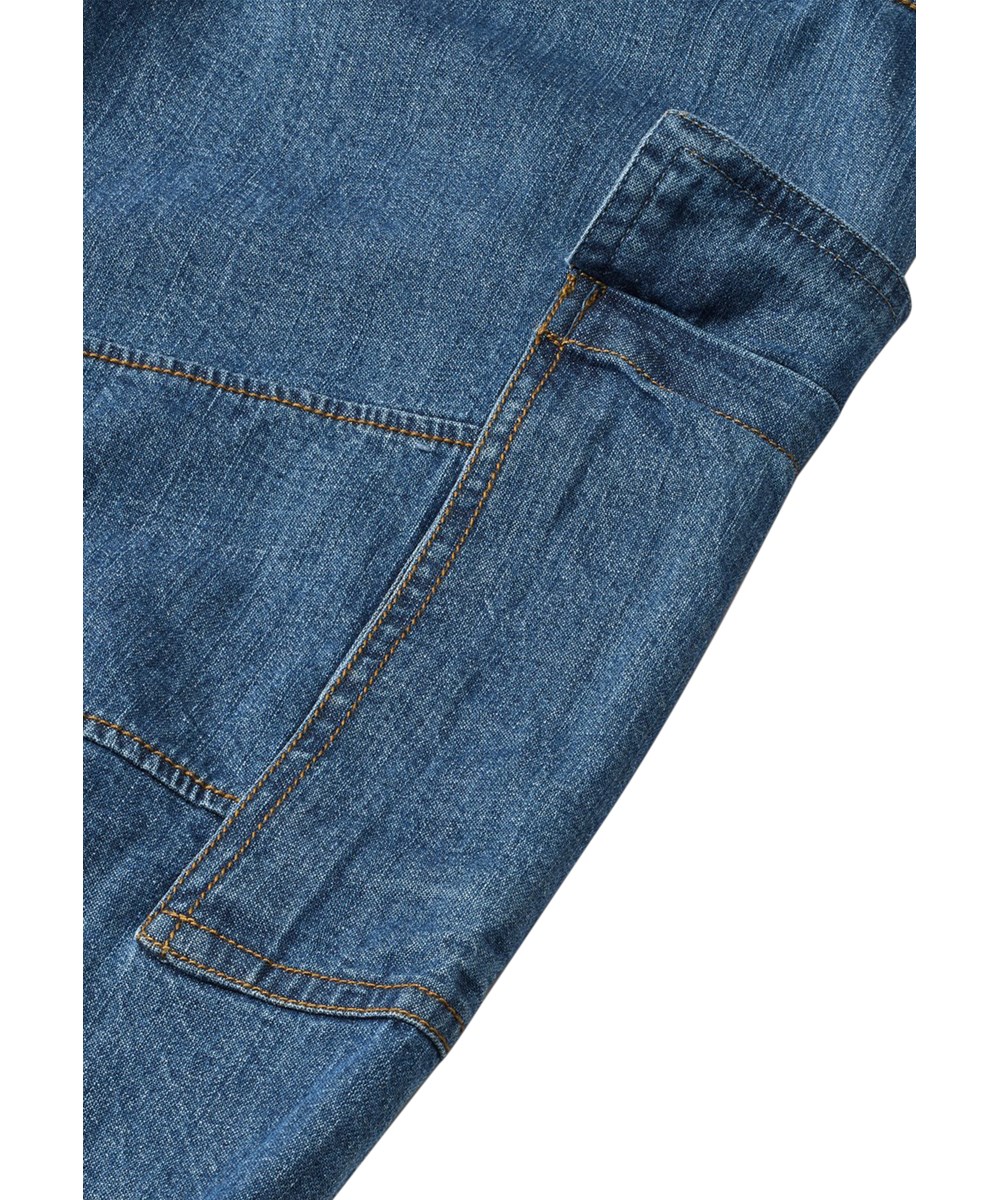 Aliki - Chambrey Blue - Blaue Cargohose für Kinder aus Bio-Baumwolle