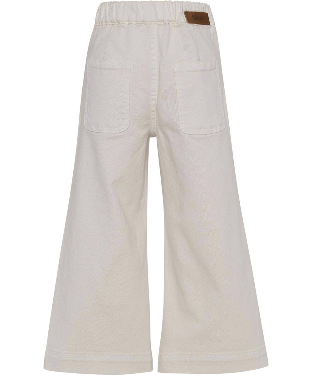 Alyna - Pearled Ivory - Weiße weite Hose mit großen Taschen