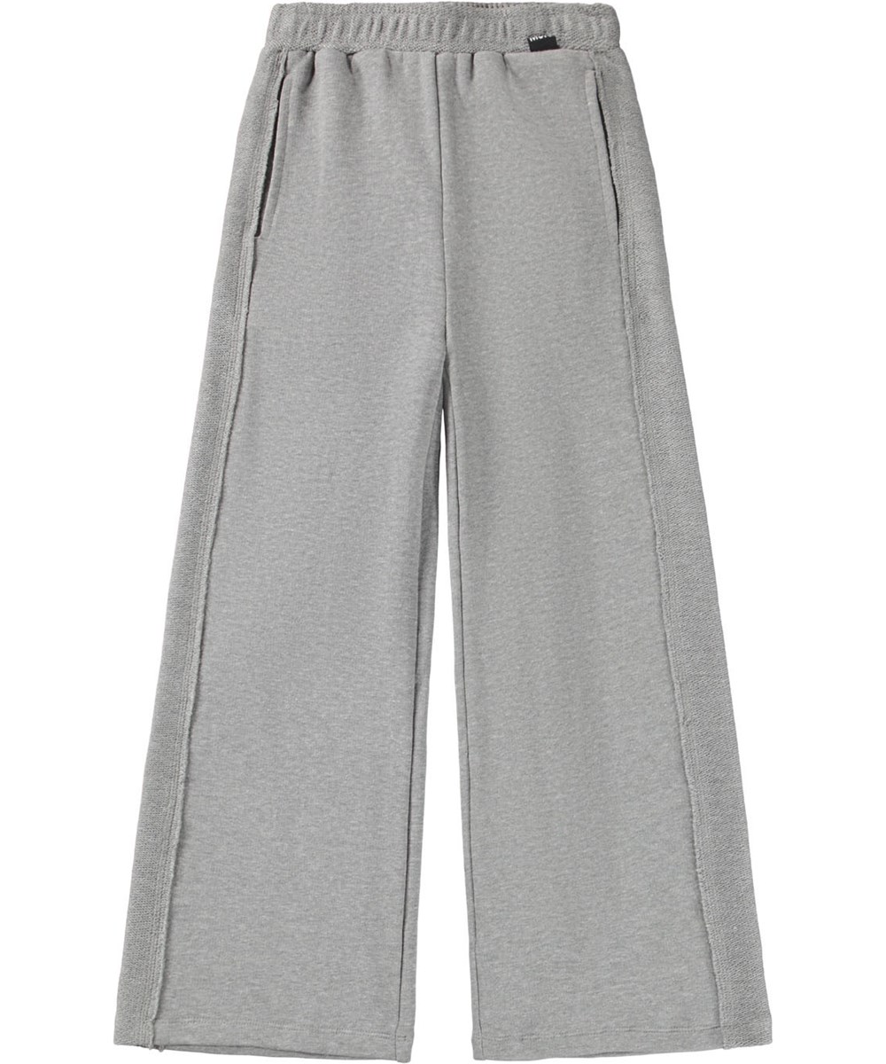 Amlia - Grey Melange - Graue Jogginghose für Kinder aus Öko-Baumwolle.