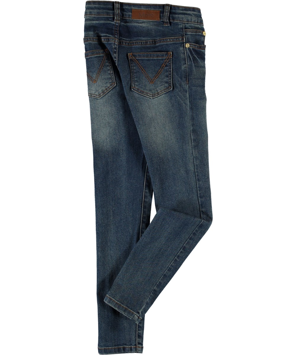 Angelica - Washed Dark Blue - Blaue Slim-fit-Jeans