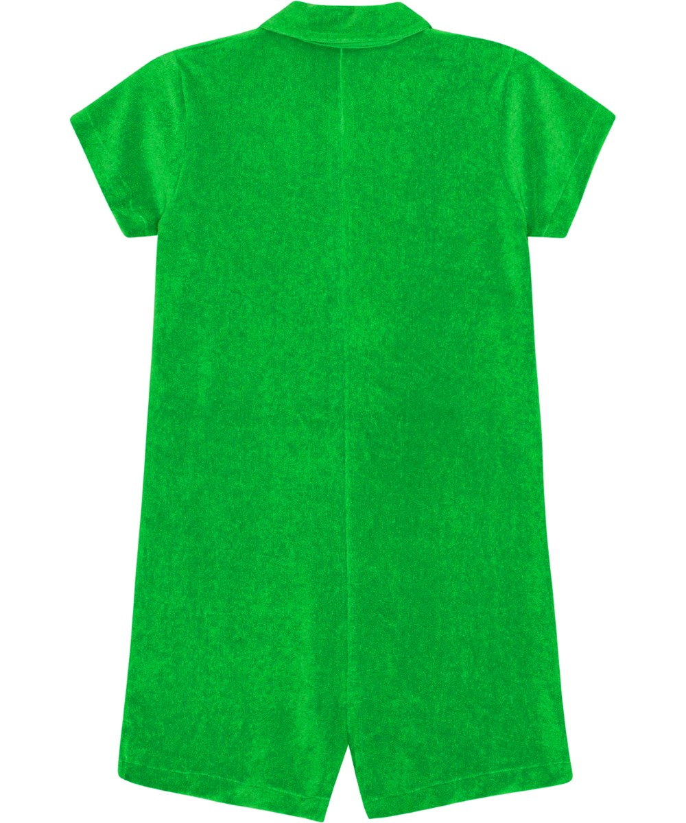 Angelique - Classic Green - Grüner Shorts-Hosenanzug aus Baumwollfrottee