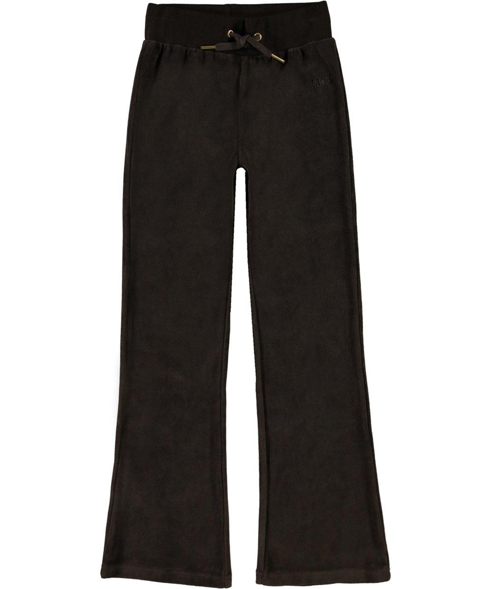 Annie - Deep Brown - Jogginghose aus braunem Velours