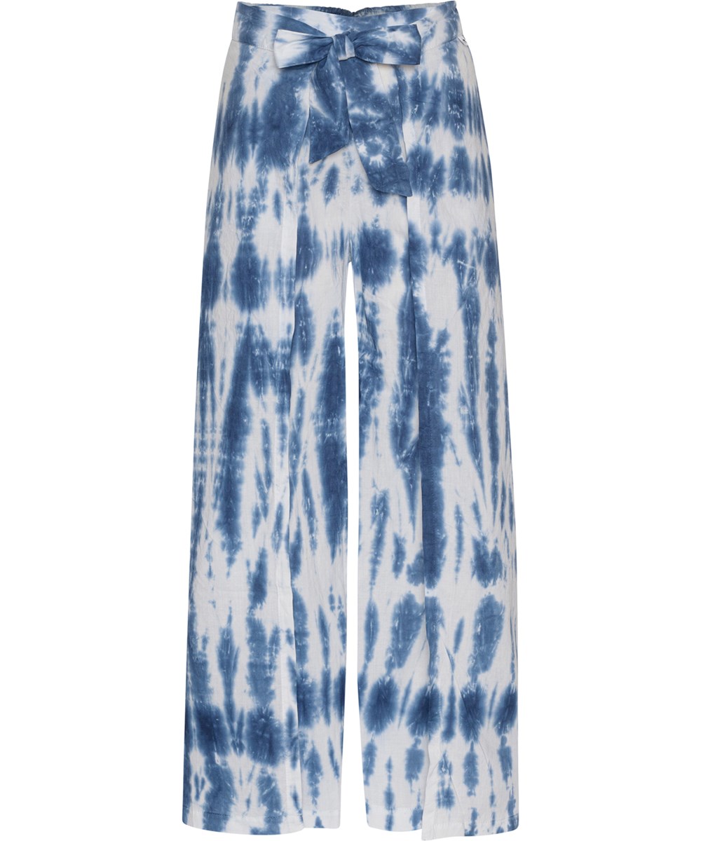 Aretha - Tie Dye Vertical - Ökologische Wickelhose in blauem Batik