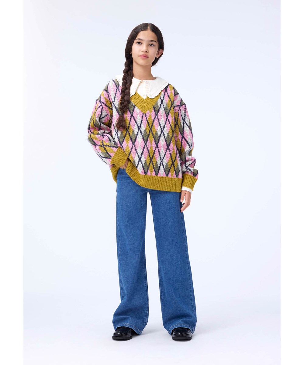 Asta - Blue Brushed - Blaue Jeans für Kinder aus Öko-Baumwolle mit Stretch.