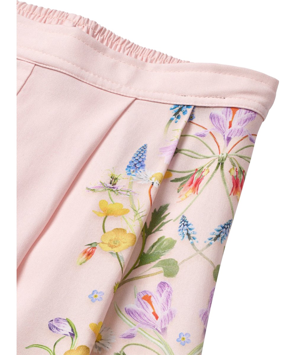 Azina - Vertical Flora - Rosa weite Kinderhosen mit Blumenmuster