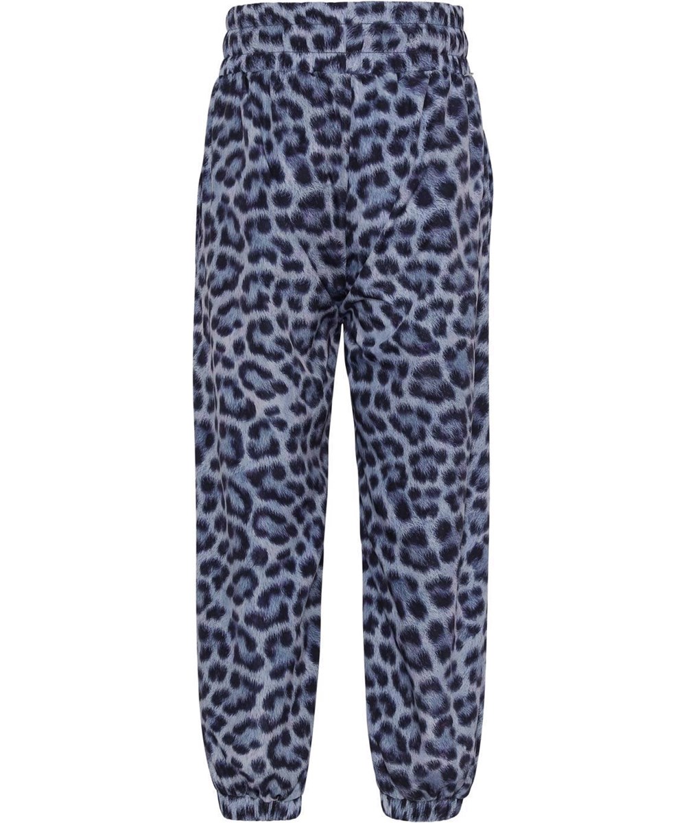 Oleen - Sporty Leo - Blaue Jogginghose mit Leopardenmuster zum Binden