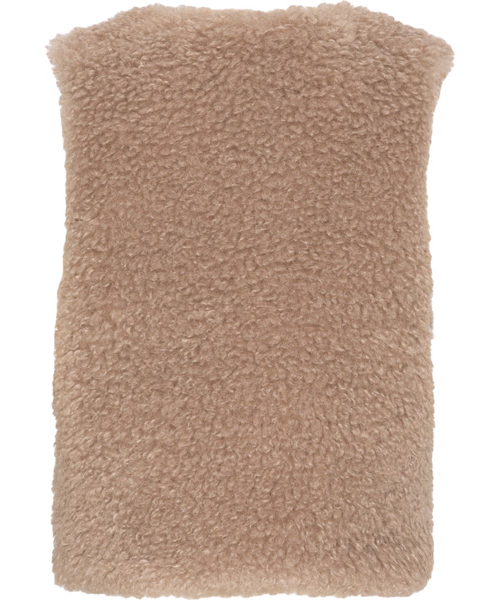 Hatcha - Rosie Sand - Beige Kunstpelzweste in Doubleface-Look
