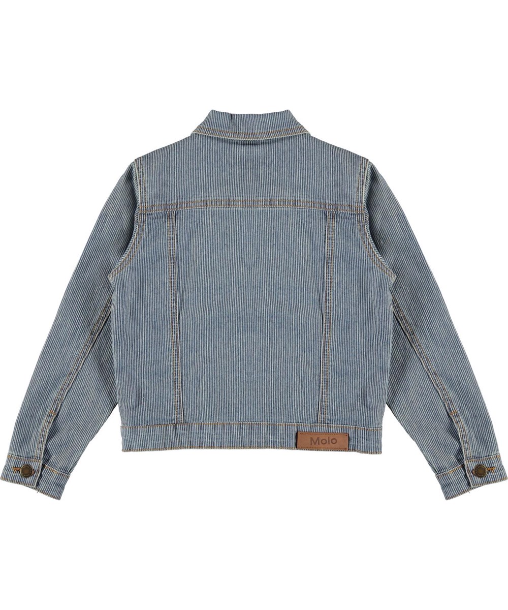 Heidi - Fine Milkboy Stripe - Blaue und weiße gestreifte Denim-Jacke