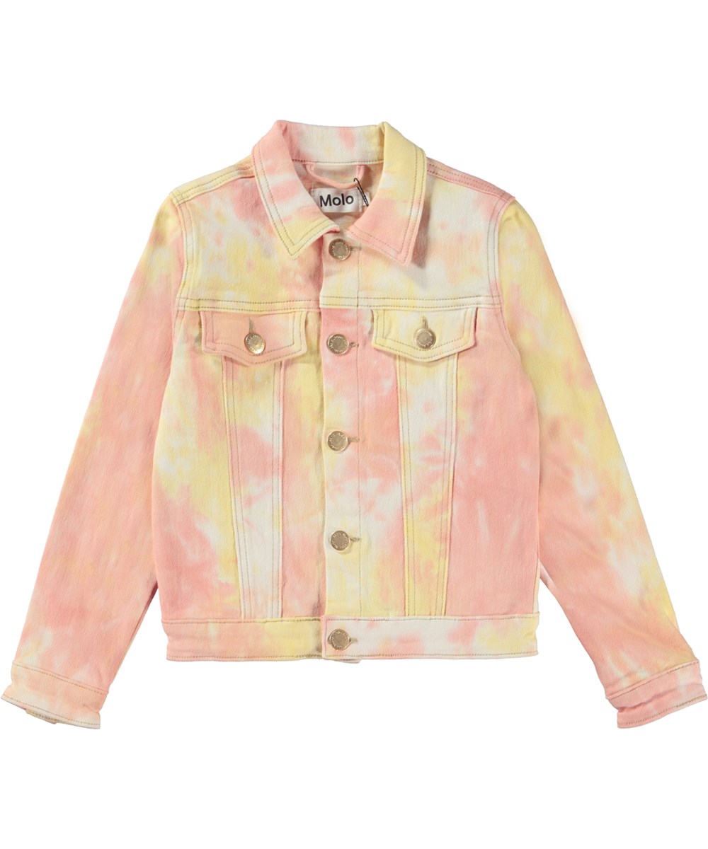 Heidi - Vivid Dye - Pastellfarbene Batik-Jeansjacke