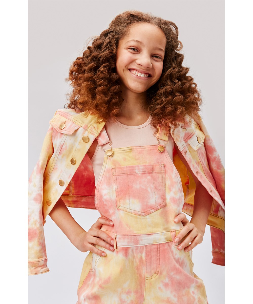 Heidi - Vivid Dye - Pastellfarbene Batik-Jeansjacke