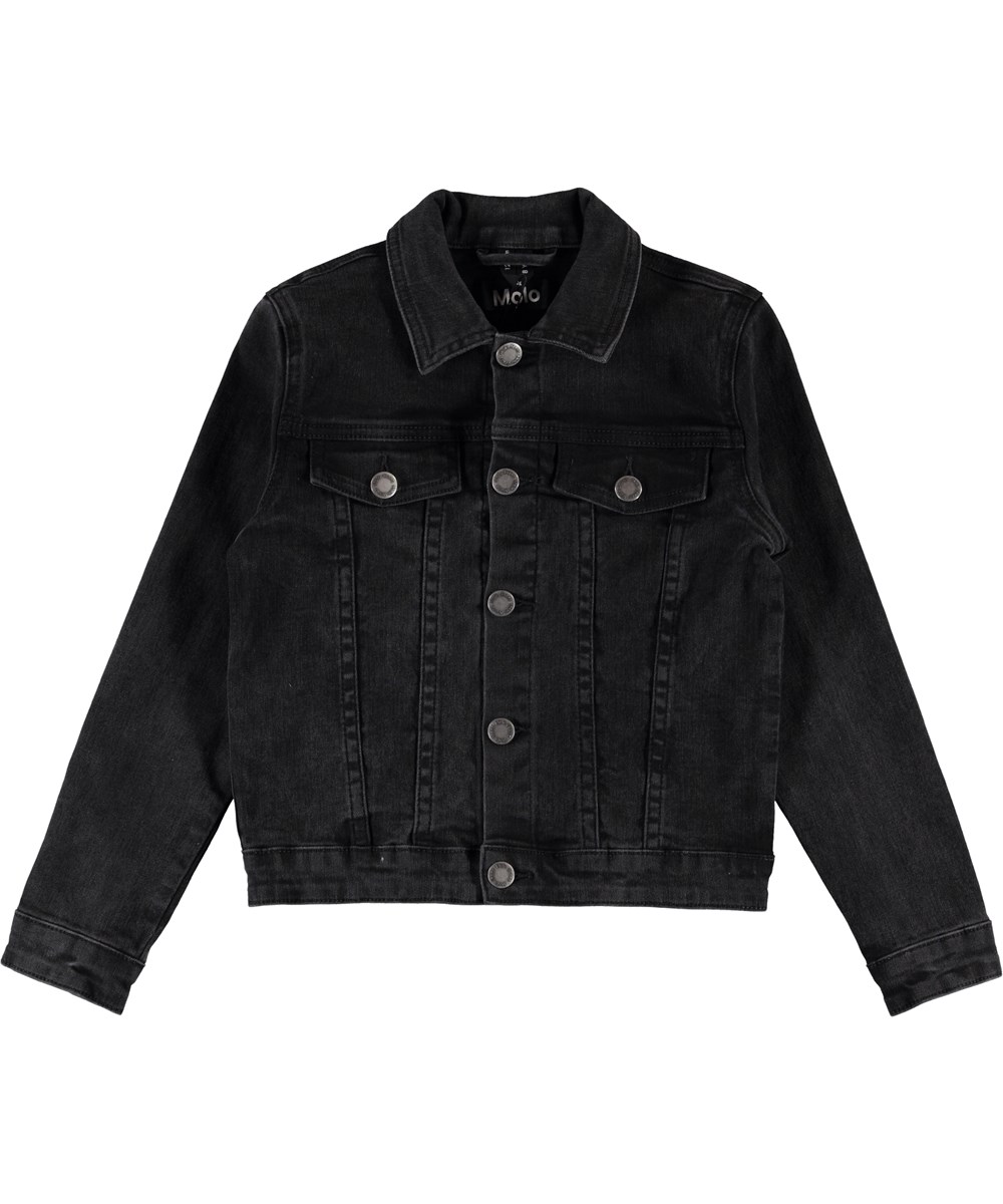 Heidi - Washed Black - Schwarze Denim Jacke