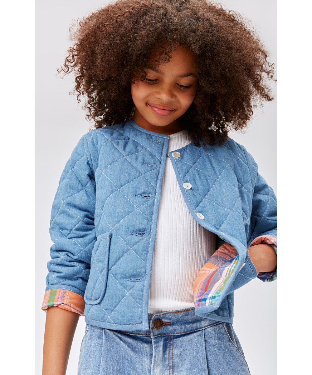 Henny - Light Chambrey - Wattierte Wendejacke