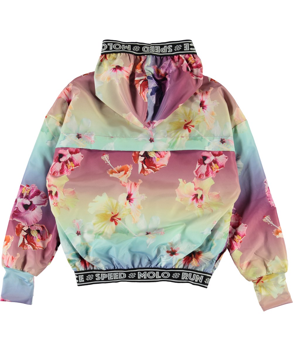Ophelia - Hibiscus Rainbow - Sportjacke mit Blumen Print und Text