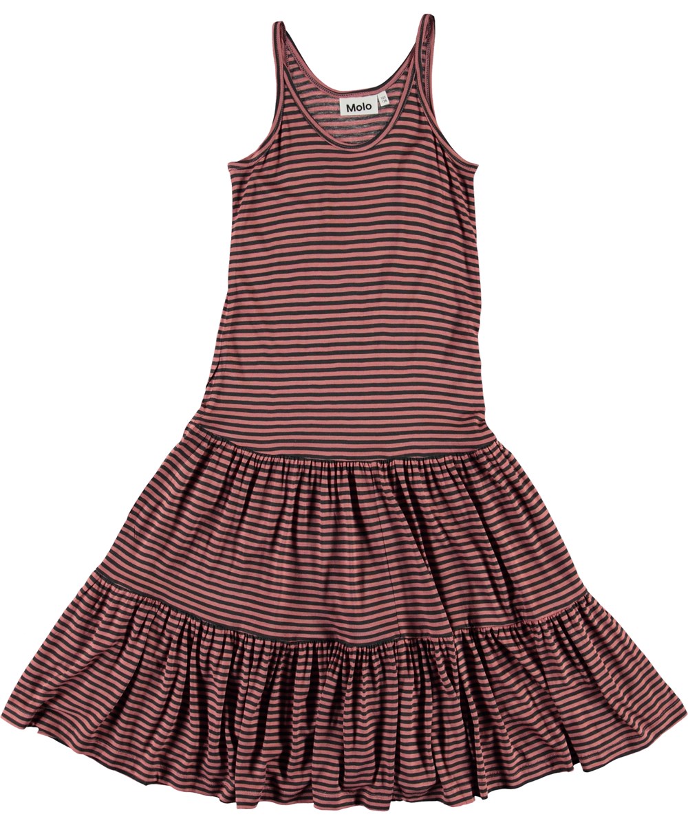 Cai - Rose Black Stribe - Rosa und schwarzes Trägerkleid 