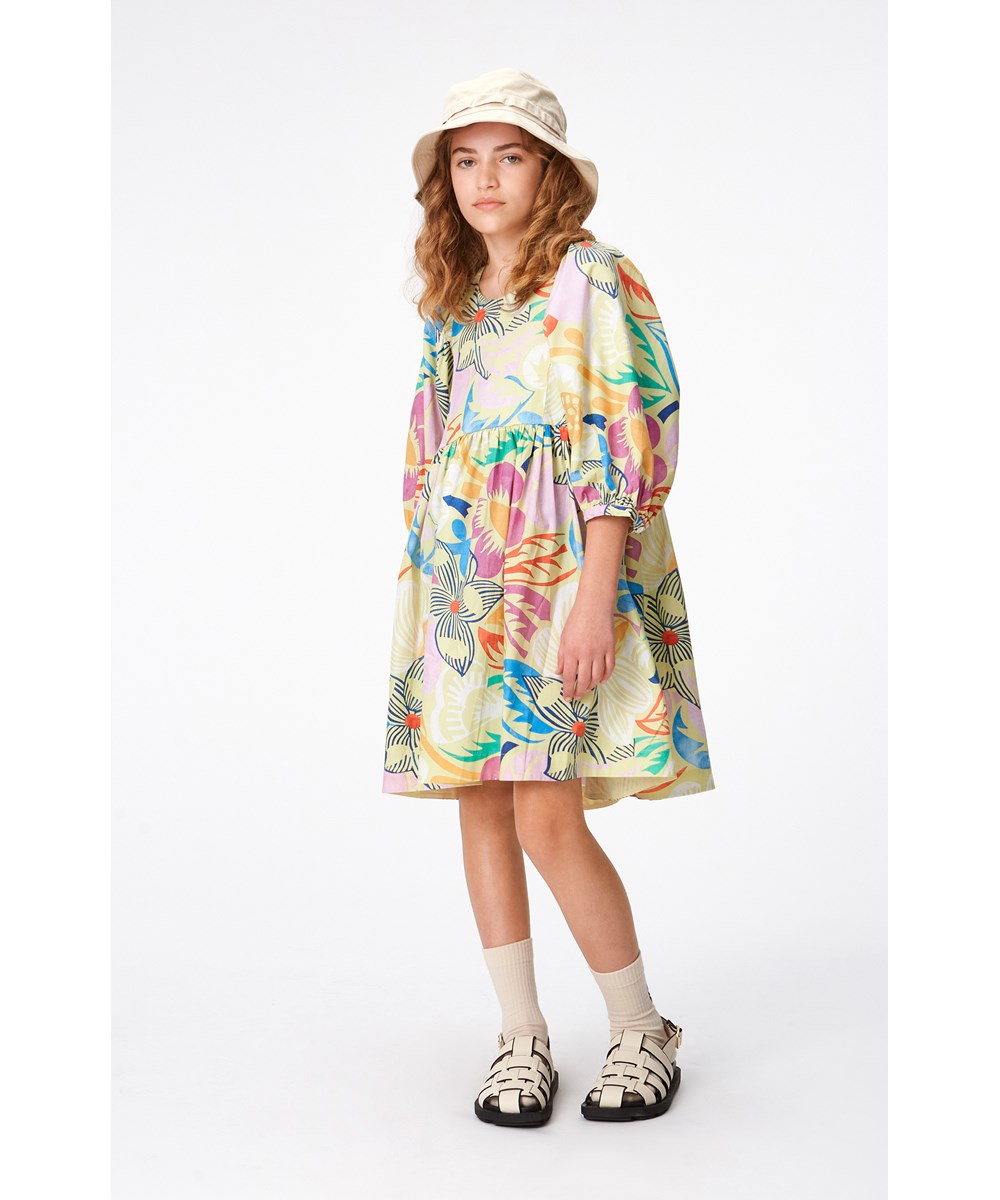 Caio - Charleston Floral - Lockeres Kleid aus Öko-Baumwolle mit Blumendruck