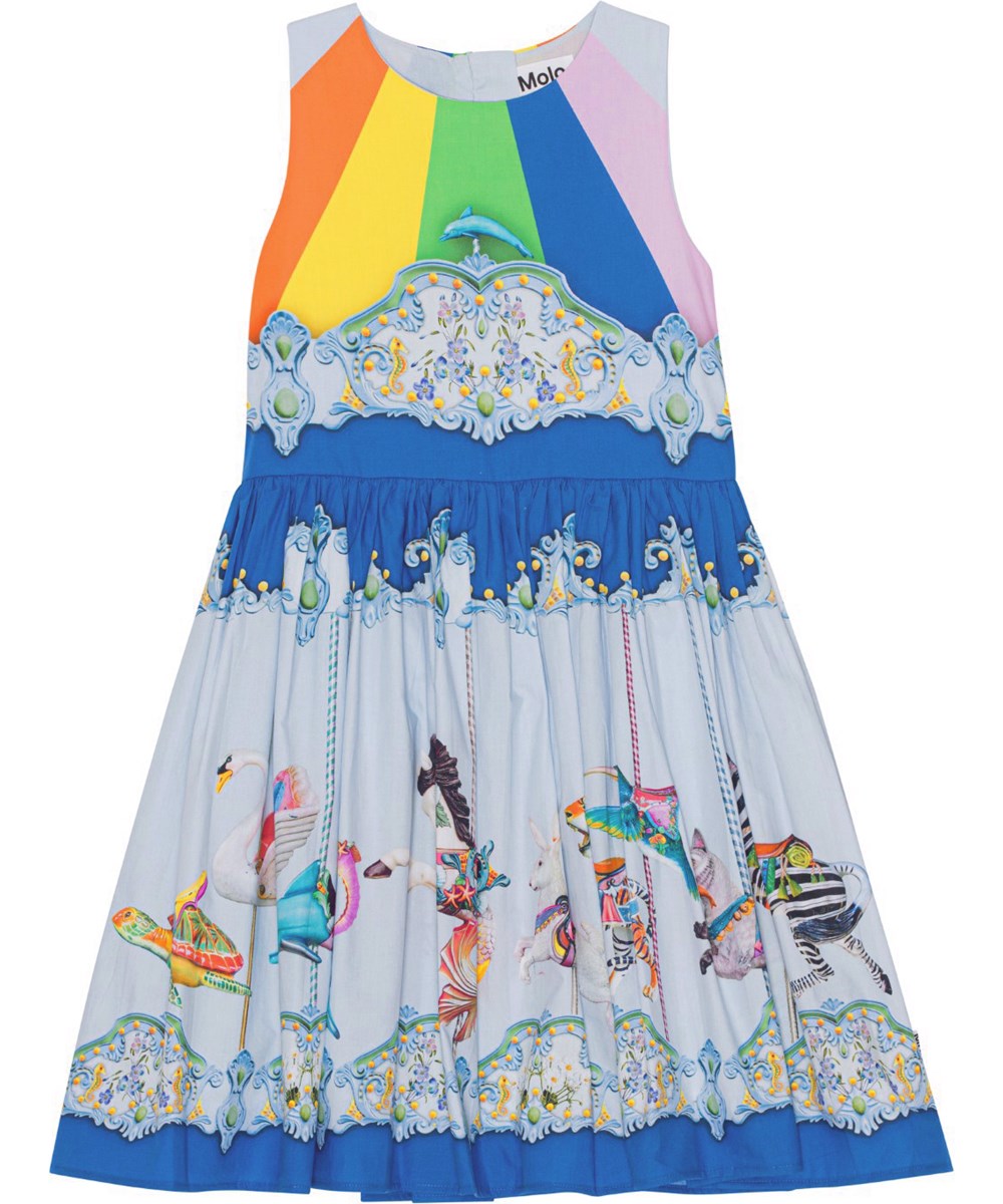 Caisi - Sea Carousel - Ärmelloses Kleid mit rund geschnittenem Rock aus Öko-Baumwolle