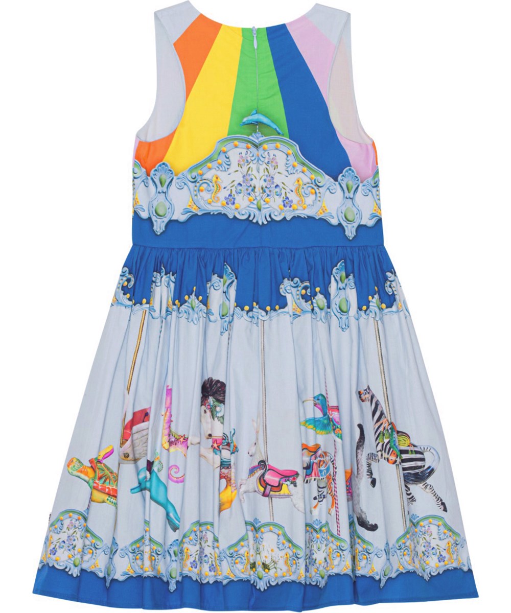 Caisi - Sea Carousel - Ärmelloses Kleid mit rund geschnittenem Rock aus Öko-Baumwolle