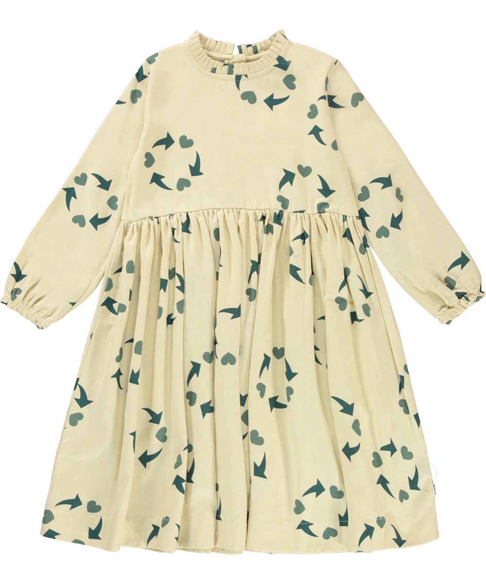 Cami - Green Future - Öko gelbes Kleid mit grünen Herzen