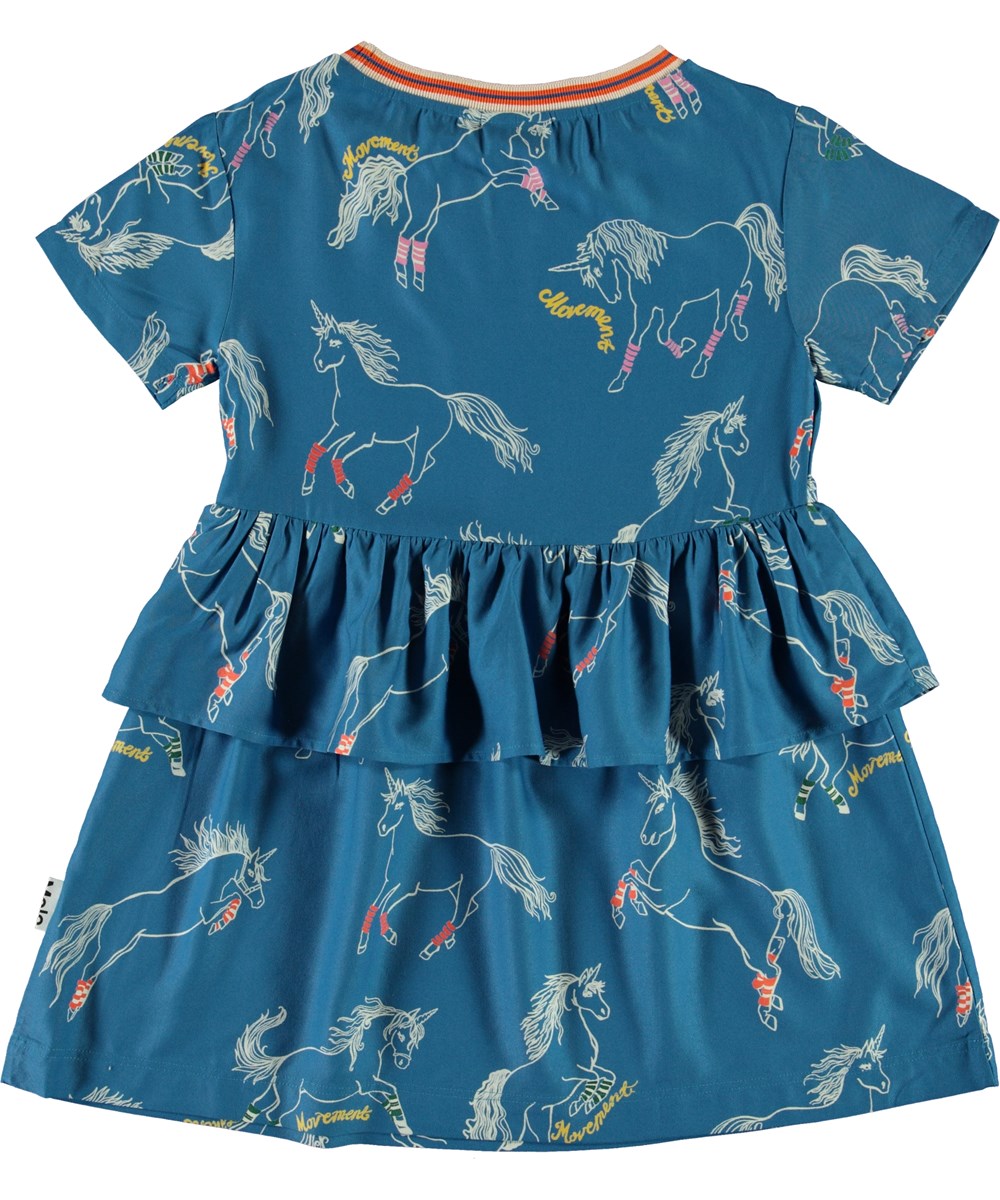 Cammy - Sporty Unicorns - Blaues Kleid mit Einhorn-Druck