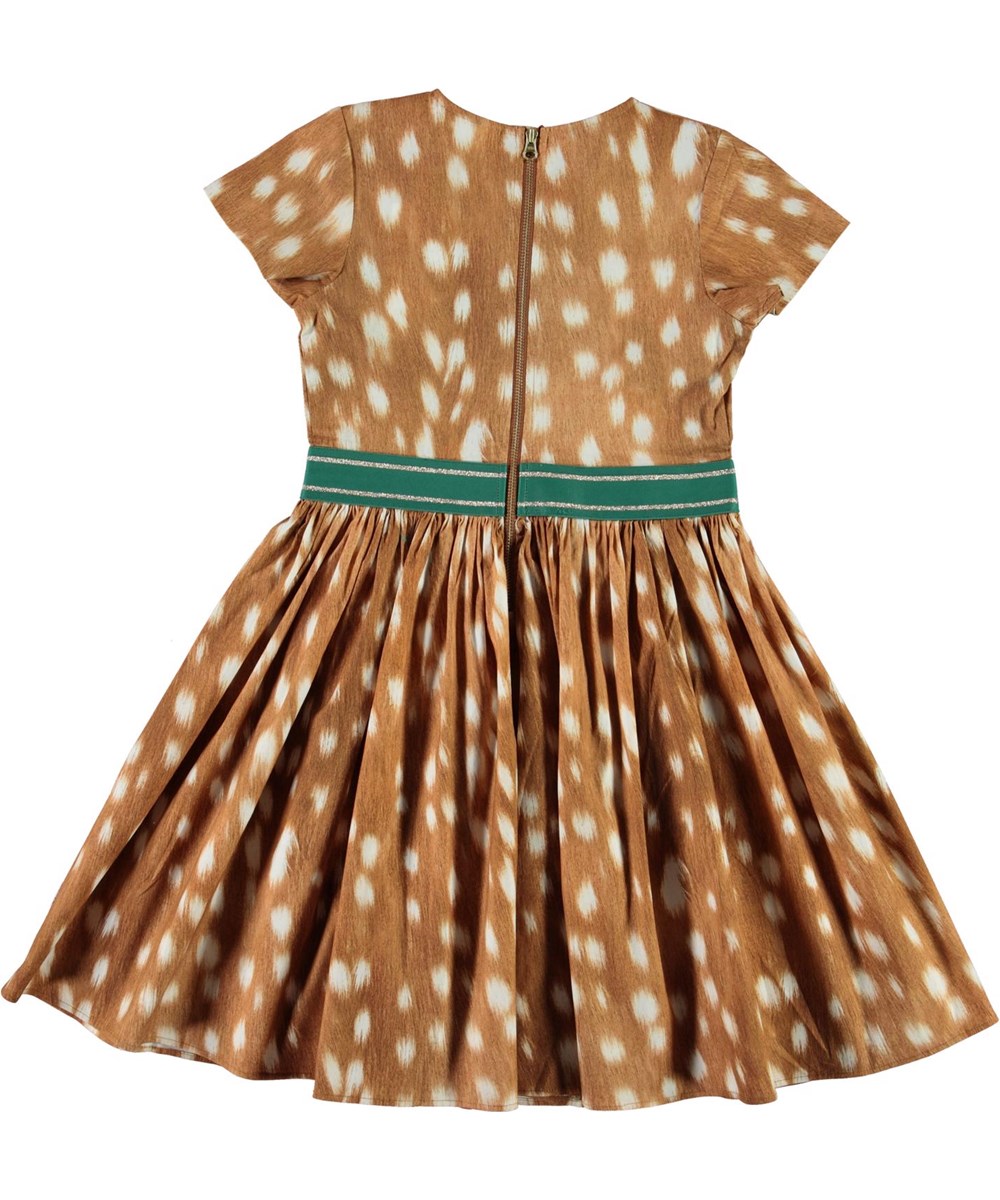 Candy - Fawn AOP - Öko braunes Kleid mit weißen Flecken