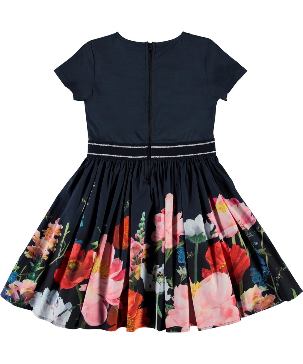 Candy - In Bloom - Öko dunkelblaues Kleid mit Blumen