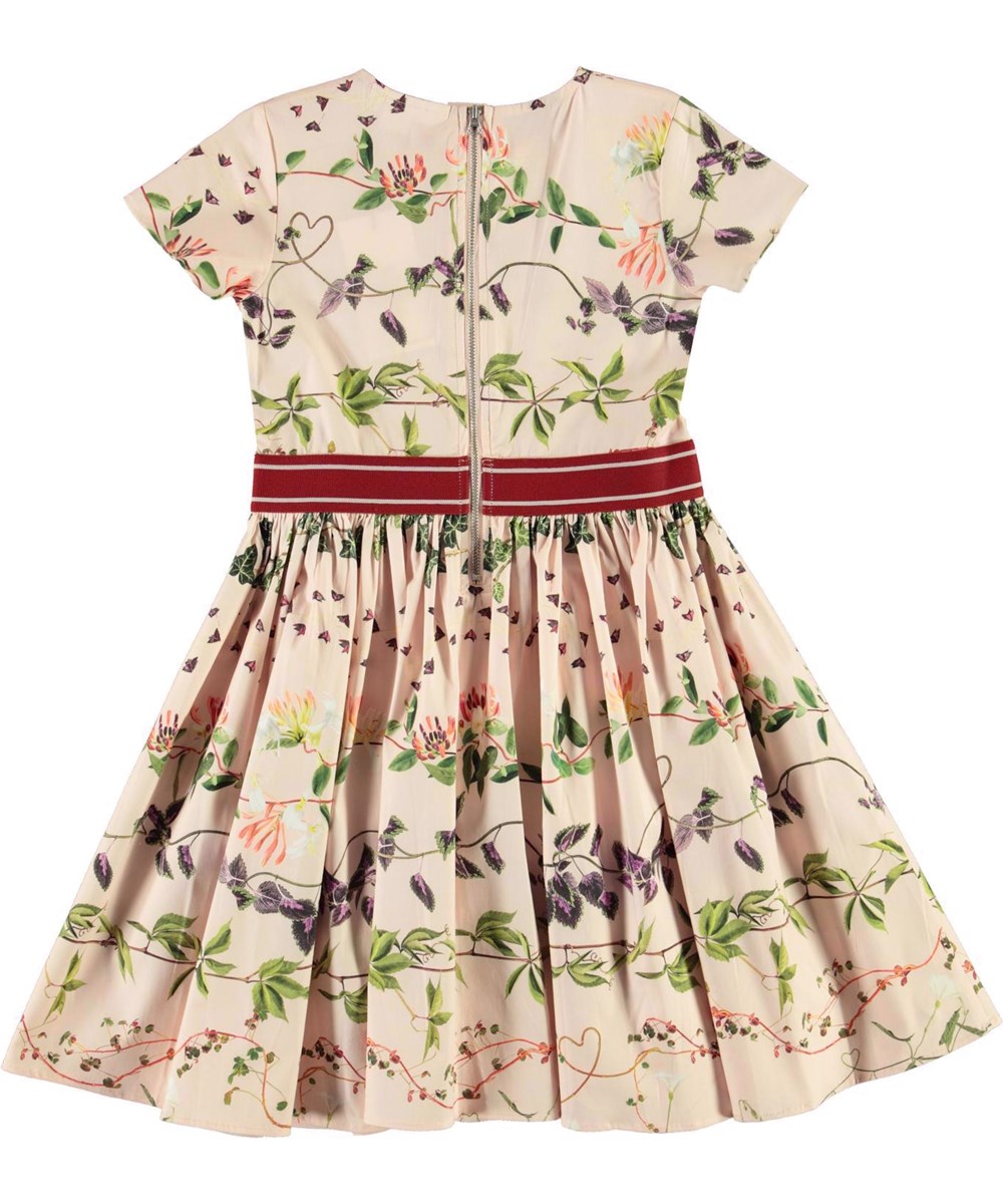 Candy - Plant Stripe - Öko-rosa Kleid mit Blumendruck